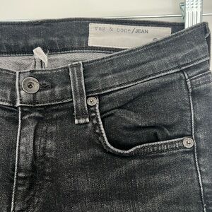 rag & bone. ankle cut black denim - size 26